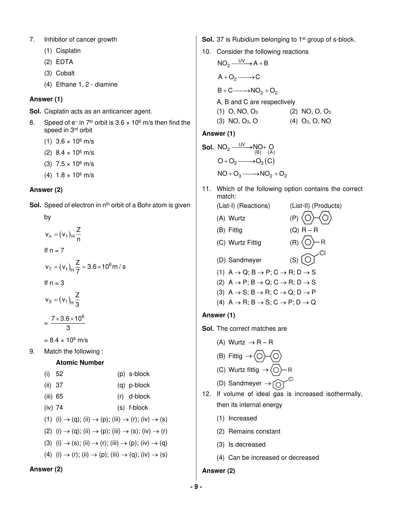 JEE Mains 2023: 30th January 2023 Shift-1 (Morning) Question Paper With Solution (January, Session-1) - Page 8