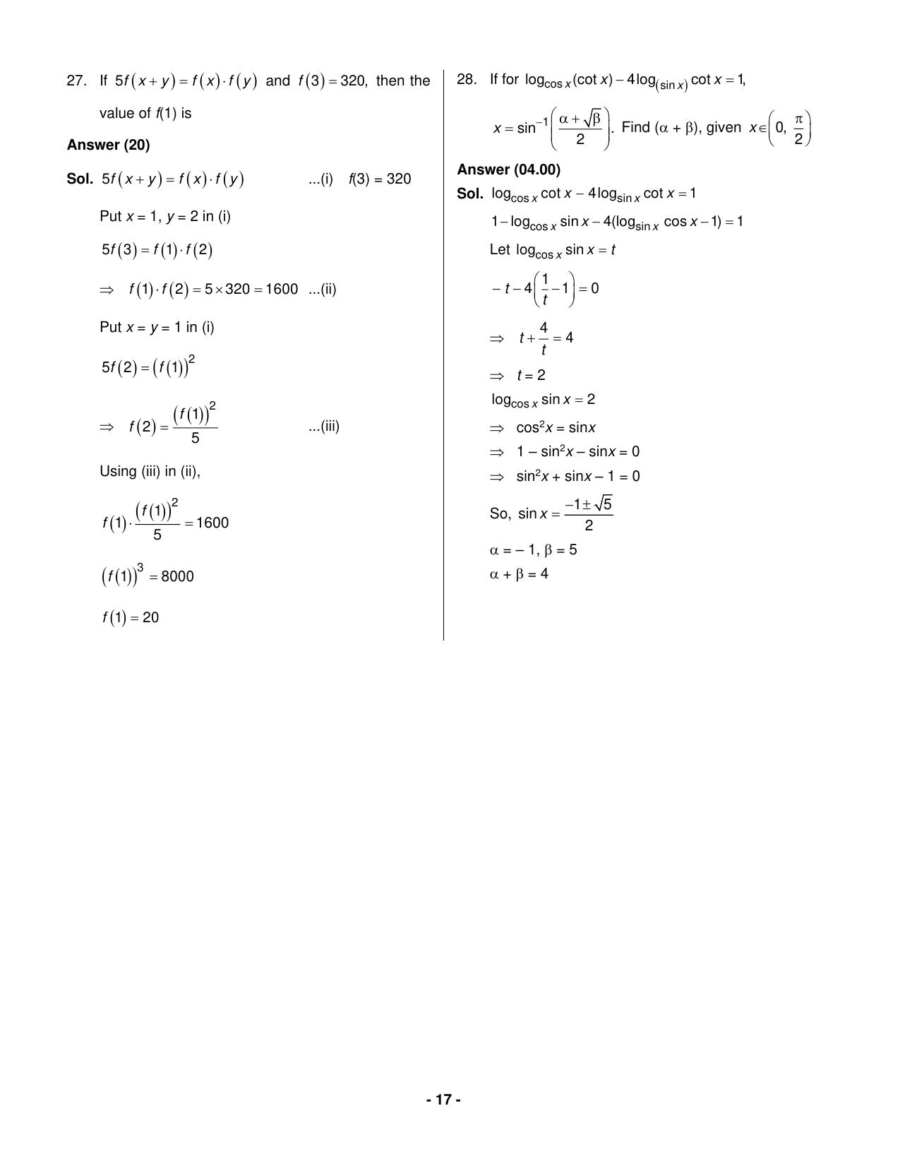 JEE Mains 2023: 30th January 2023 Shift-1 (Morning) Question Paper With Solution (January, Session-1) - Page 16