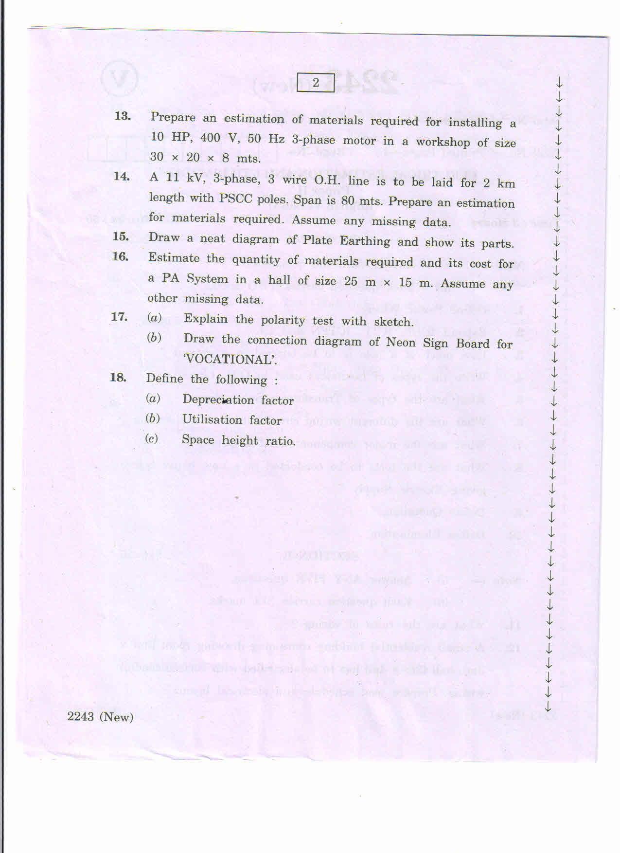 AP Inter 2nd Year Vocational Question Paper March - 2020 - Electrical Estimation Utilisation - II (new) - Page 2