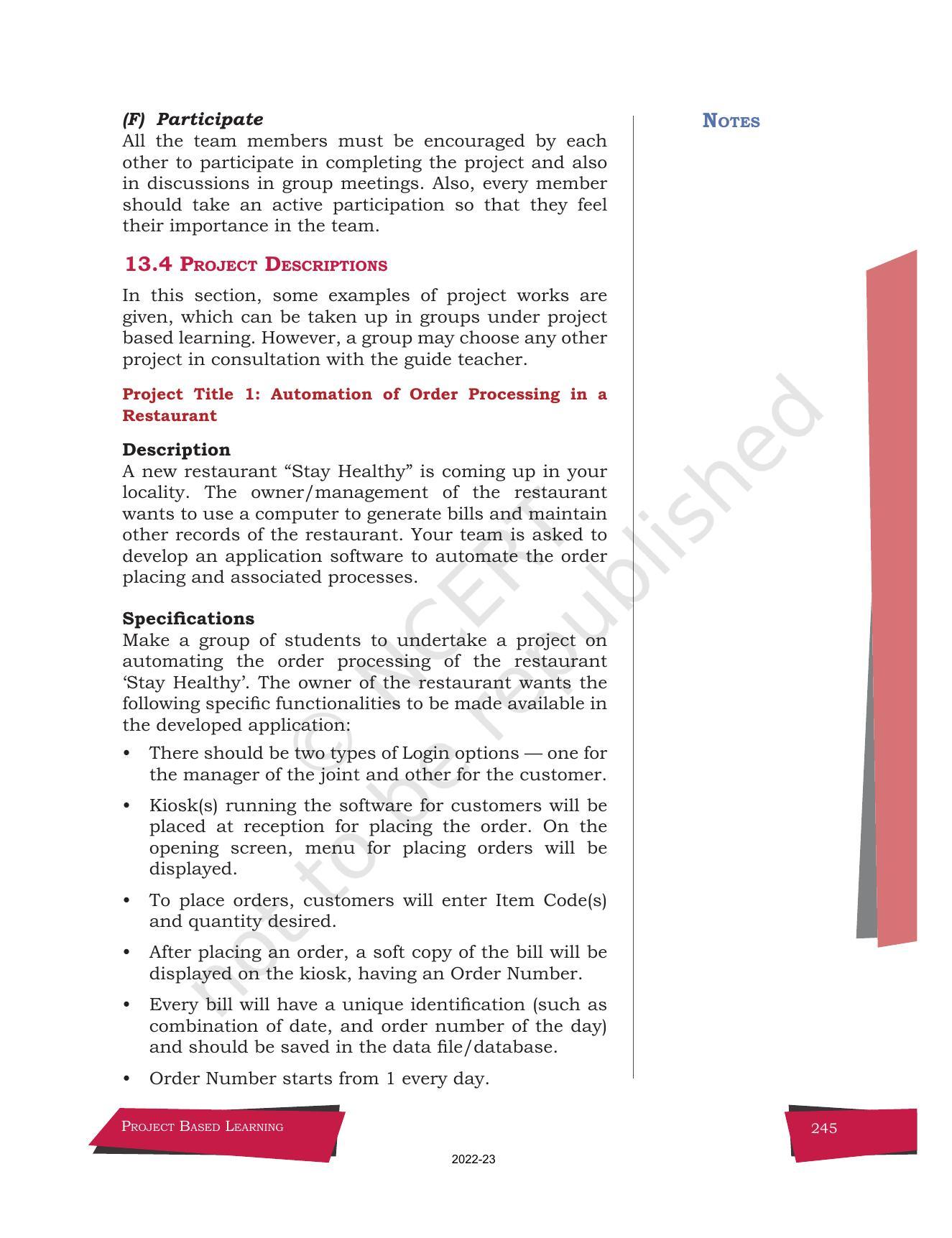 NCERT Book for Class 12 Computer Science Chapter 13 Project-Based Learning - Page 5