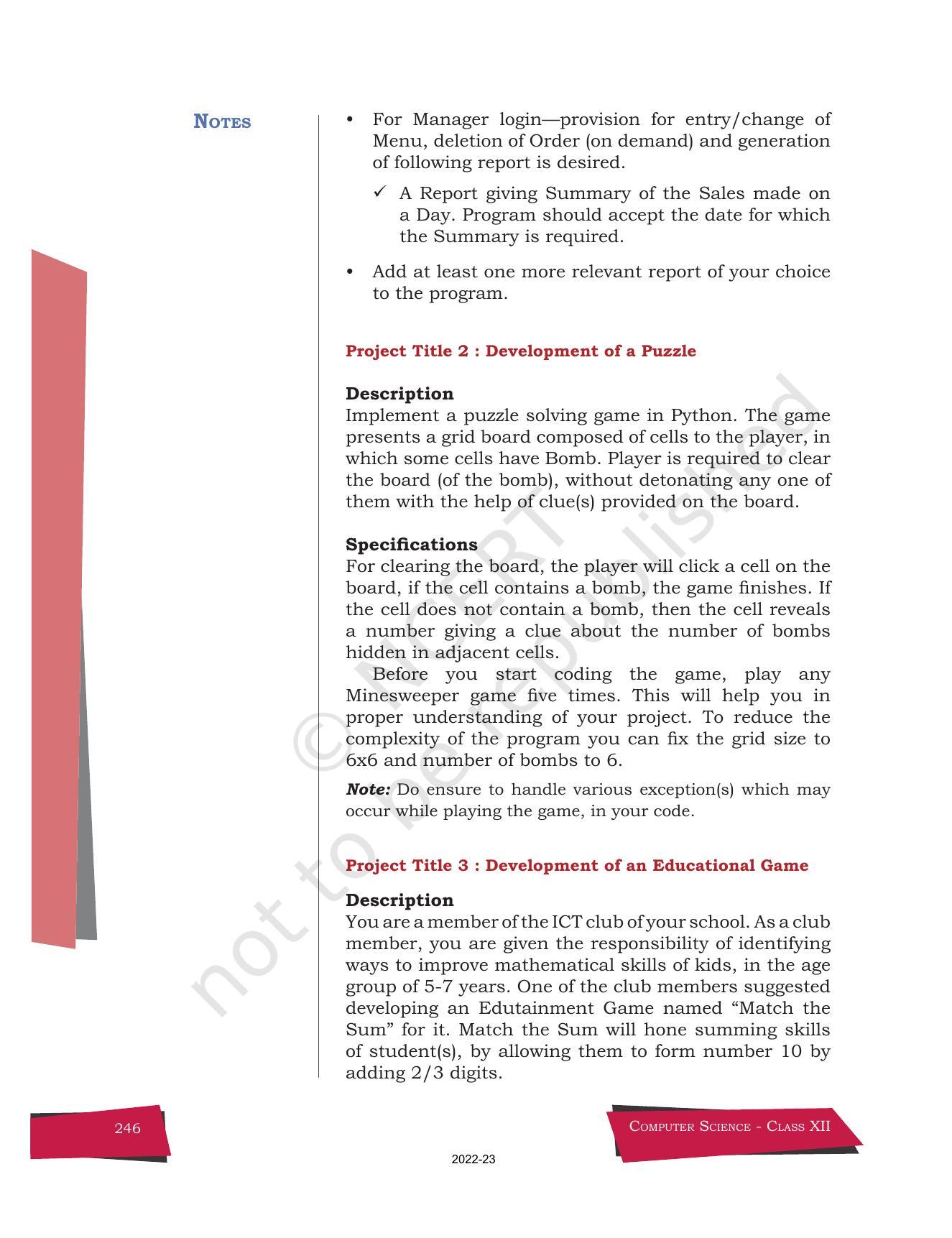 NCERT Book for Class 12 Computer Science Chapter 13 Project-Based Learning - Page 6