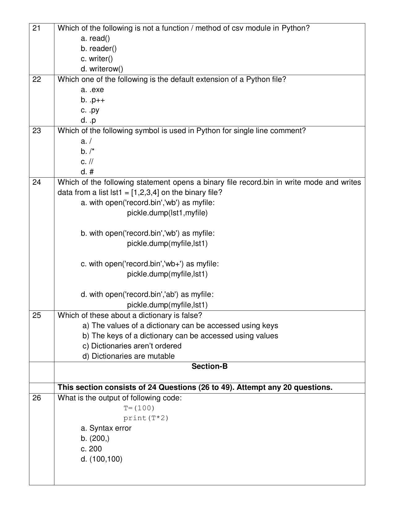 CBSE Class 12 Computer Science Sample Paper 2021-22 - Page 4