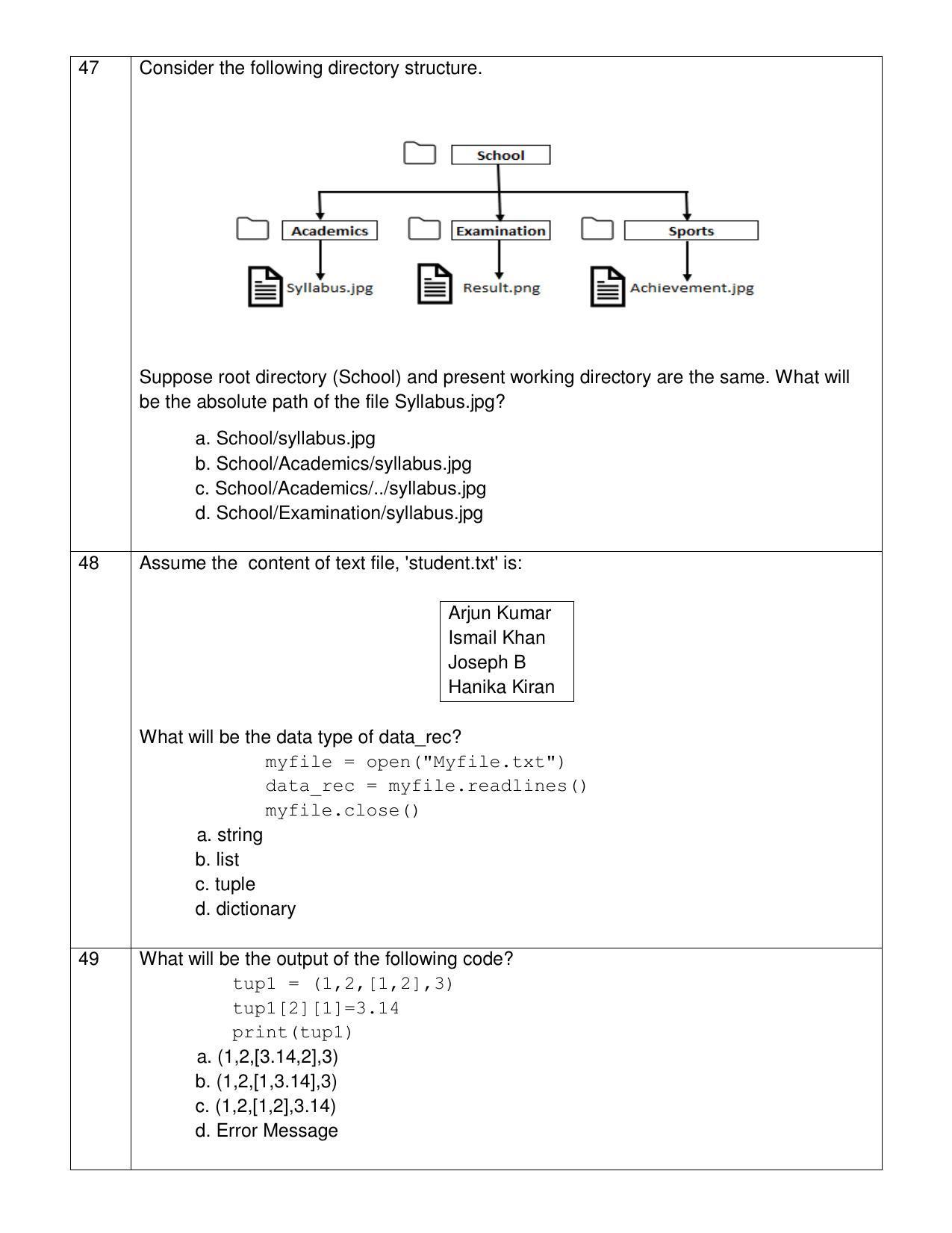 CBSE Class 12 Computer Science Sample Paper 2021-22 - Page 11