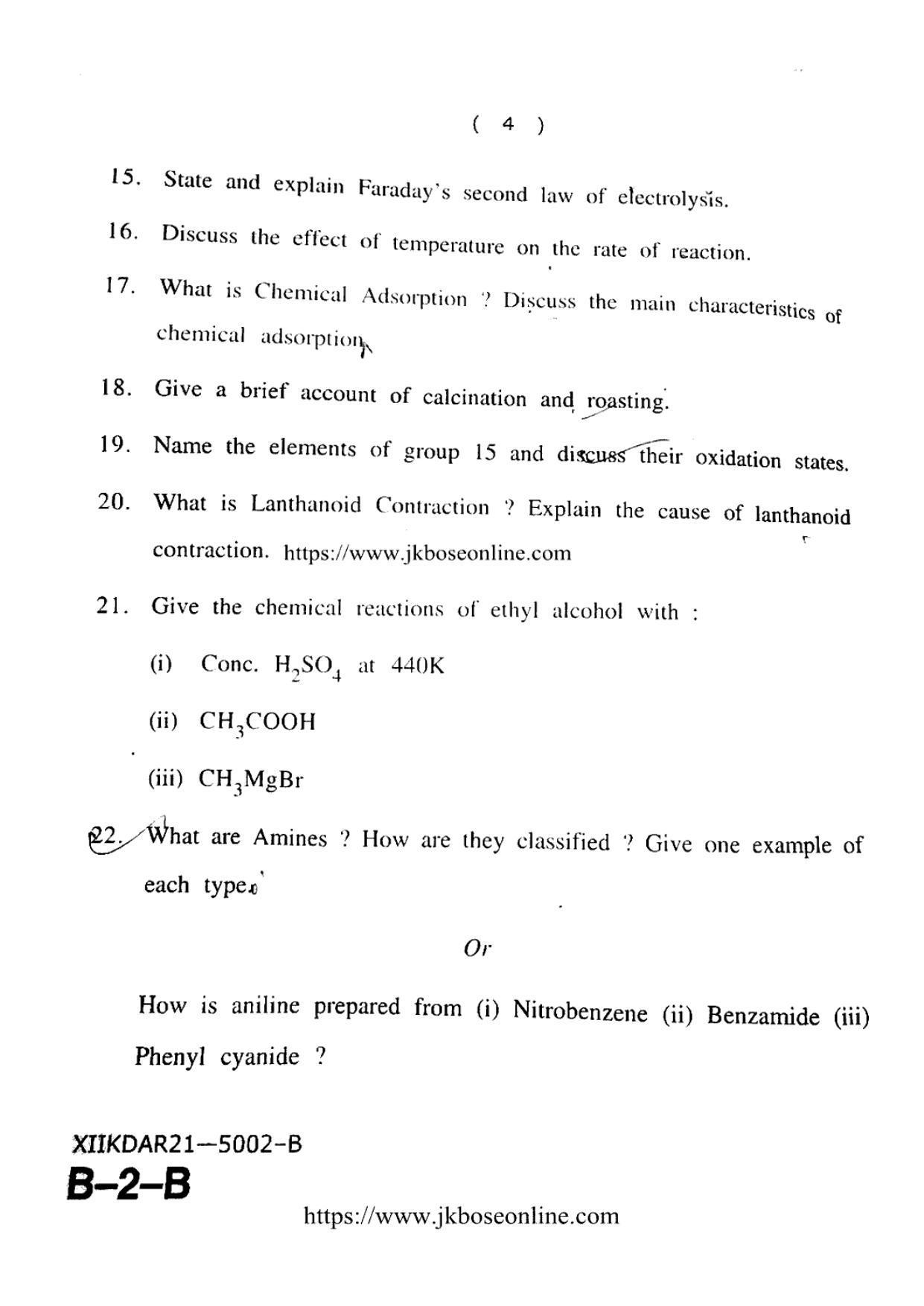 JKBOSE Class 12 Chemistry 5002-B Question Papers 2021 - Page 4