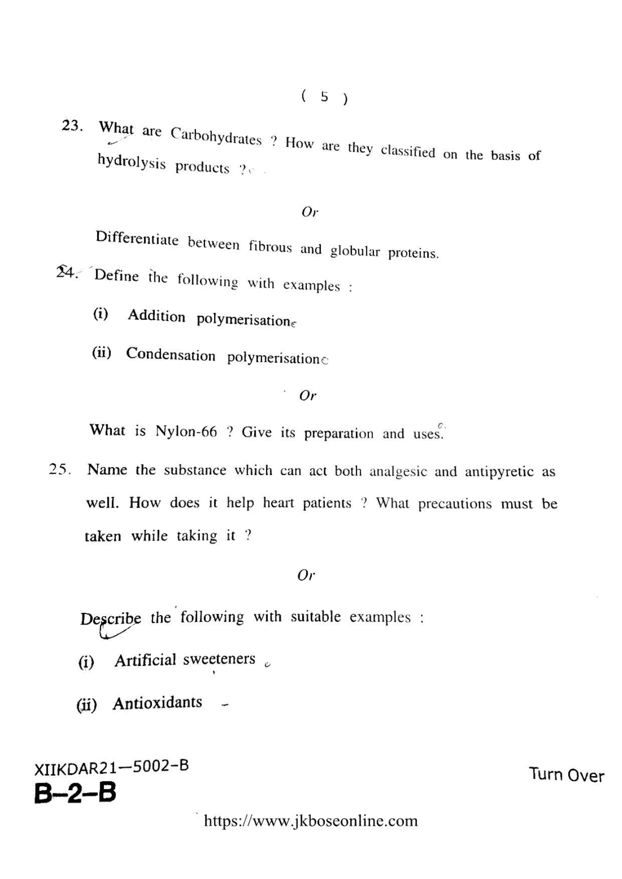 JKBOSE Class 12 Chemistry 5002-B Question Papers 2021 - Page 5