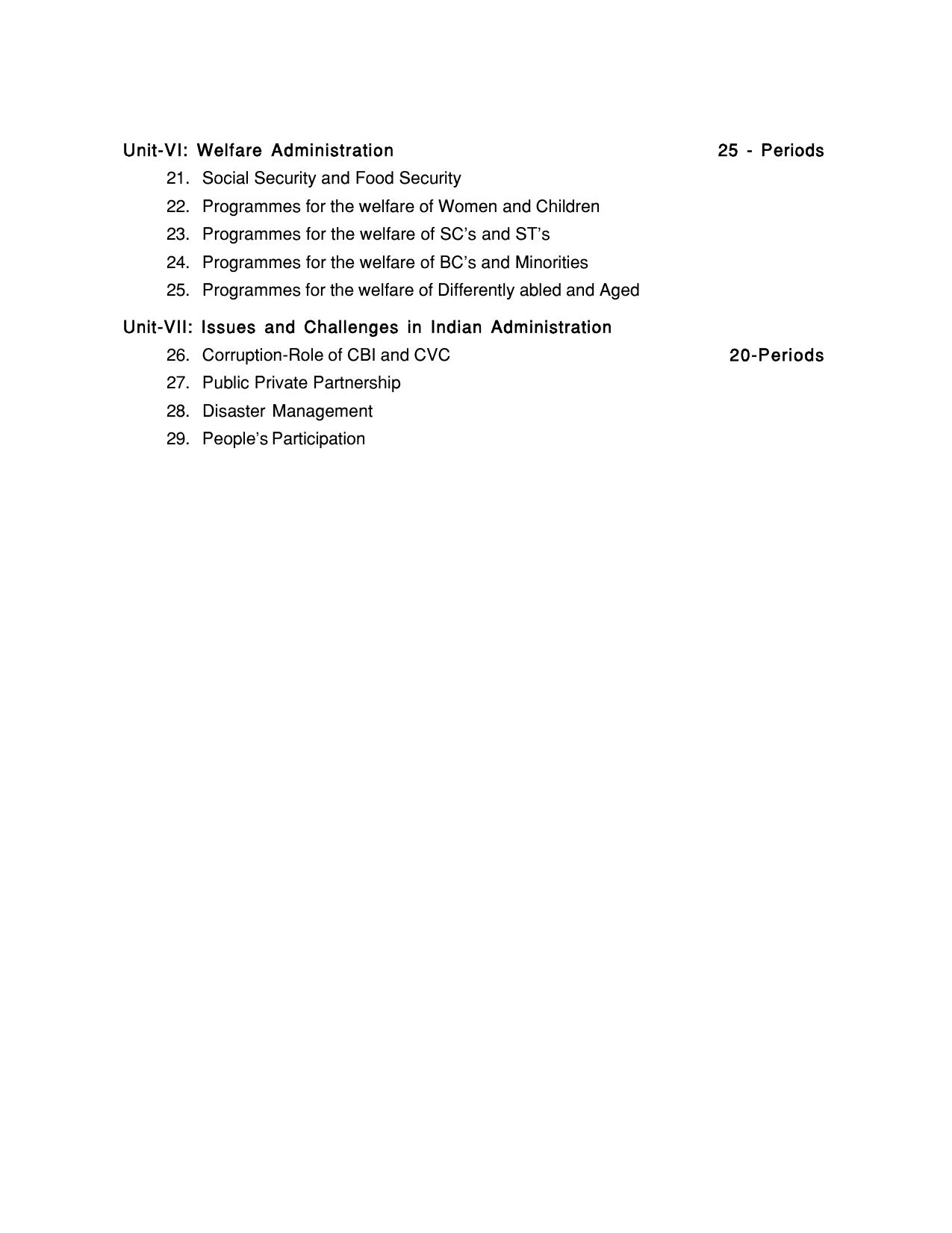 Telangana Board: TS Inter 2nd Year Public Administration Syllabus - Page 2