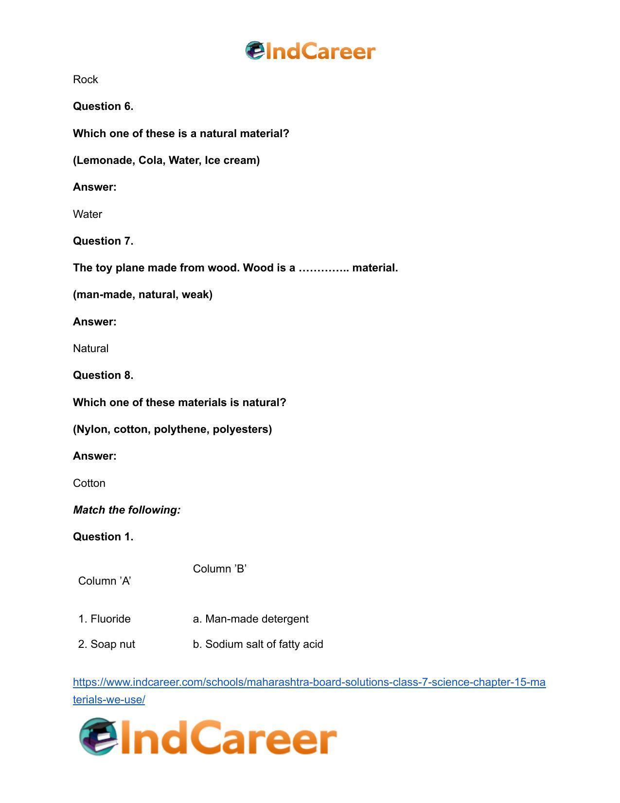 Maharashtra Board Solutions Class 7-Science: Chapter 15- Materials We Use - Page 14