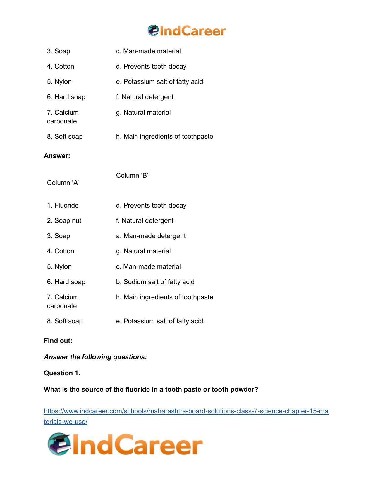Maharashtra Board Solutions Class 7-Science: Chapter 15- Materials We Use - Page 15