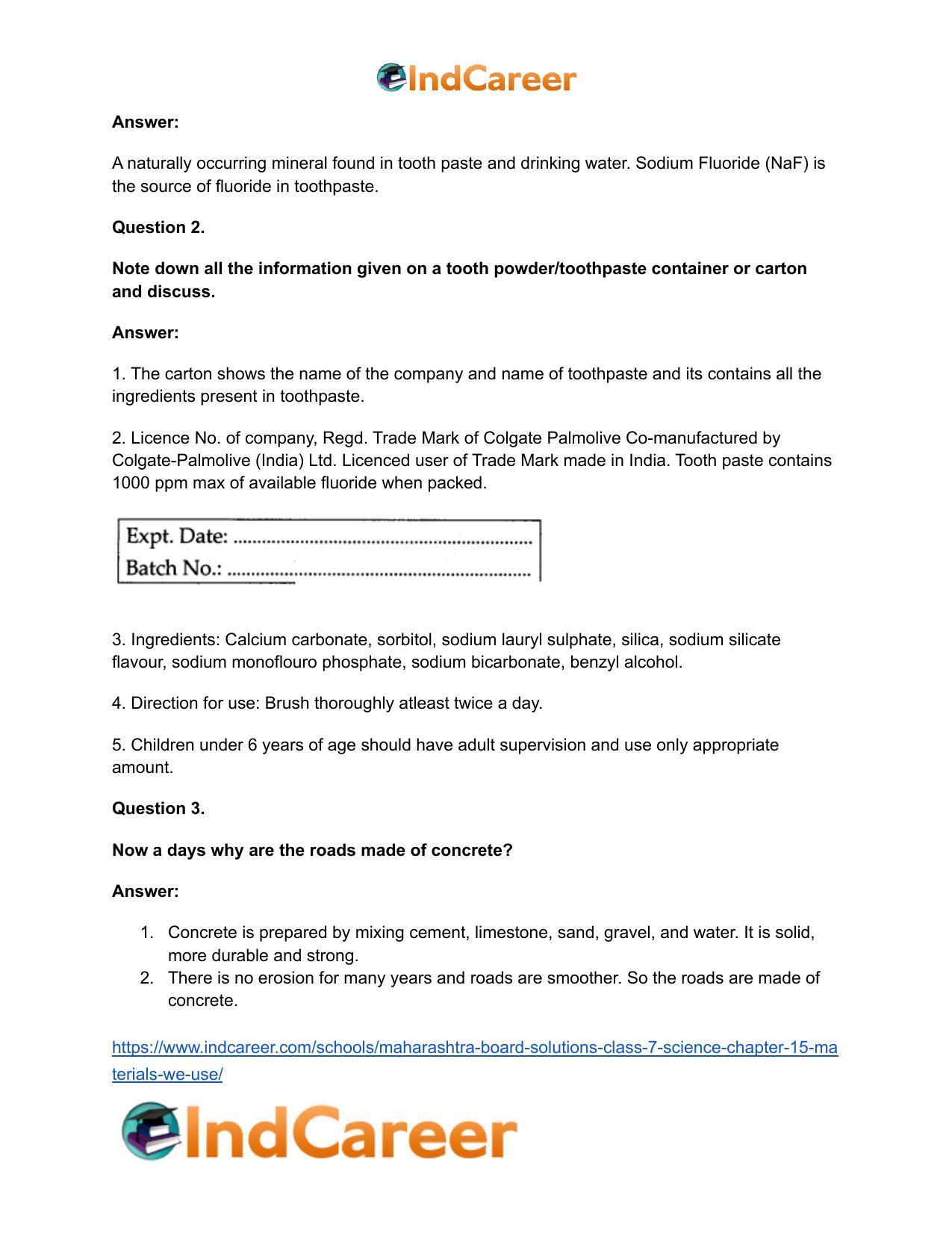 Maharashtra Board Solutions Class 7-Science: Chapter 15- Materials We Use - Page 16