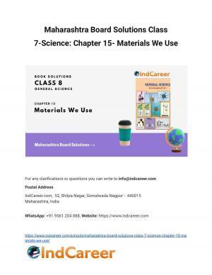 Maharashtra Board Solutions Class 7-Science: Chapter 15- Materials We Use