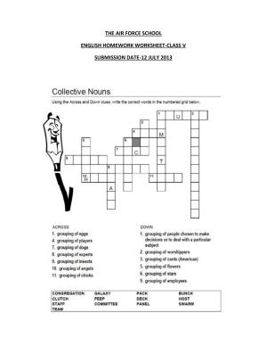 Worksheet for Class 5 English Collective Nouns Assignment