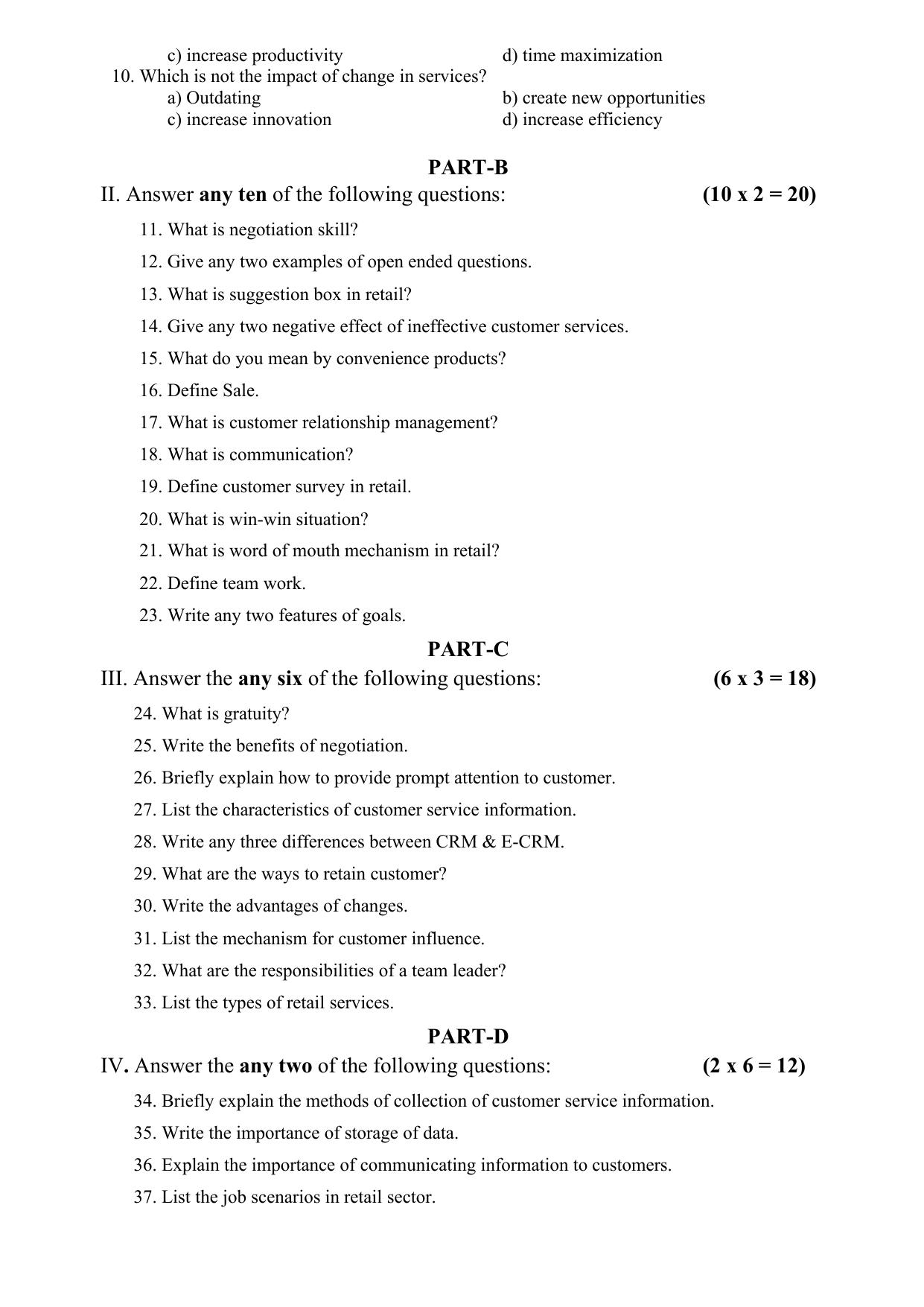 Karnataka II PUC Retail Model Question Paper II 2025 - Page 4