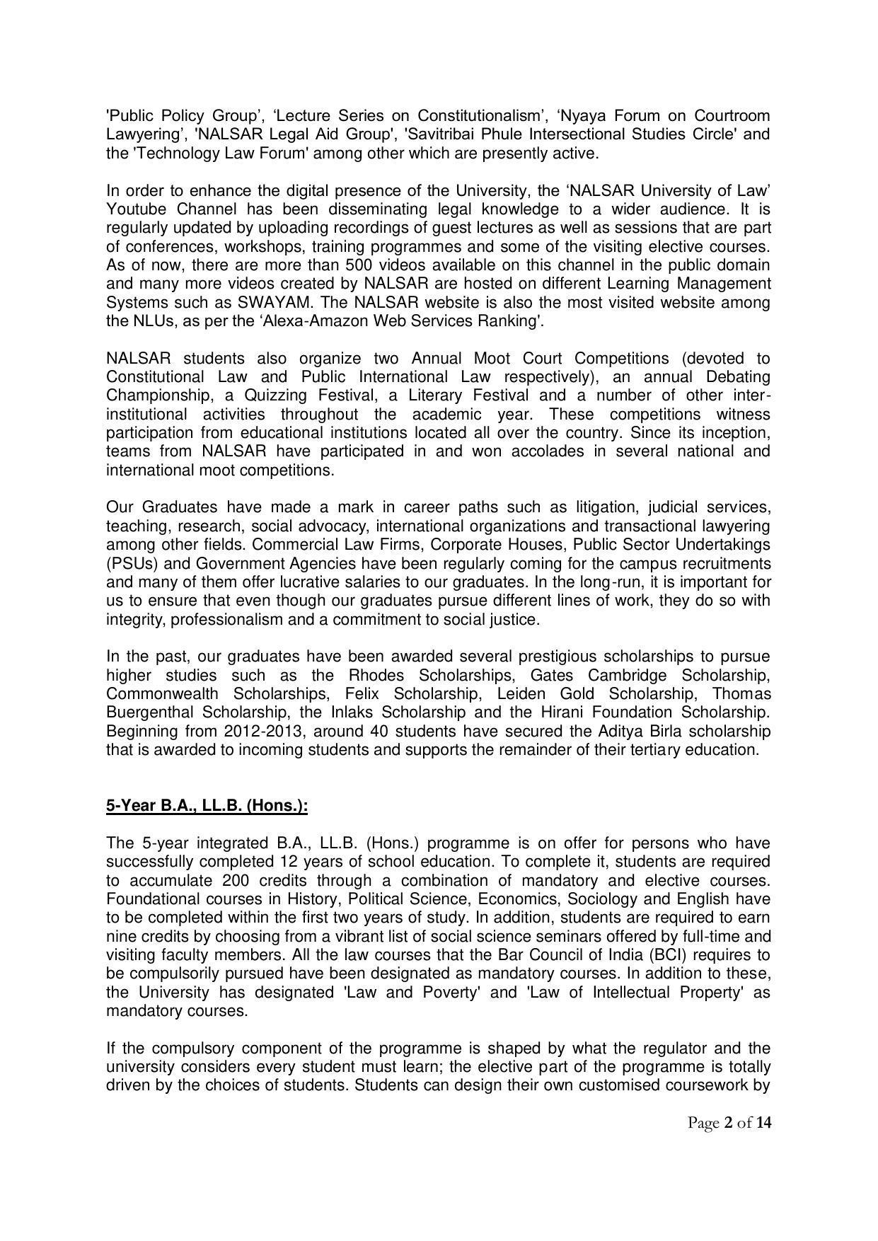CLAT 2022 Information Brochure - Page 2
