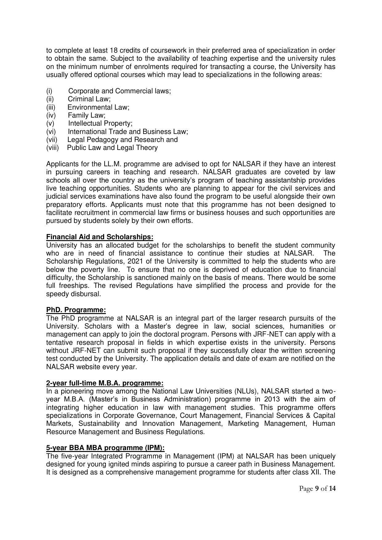 CLAT 2022 Information Brochure - Page 9
