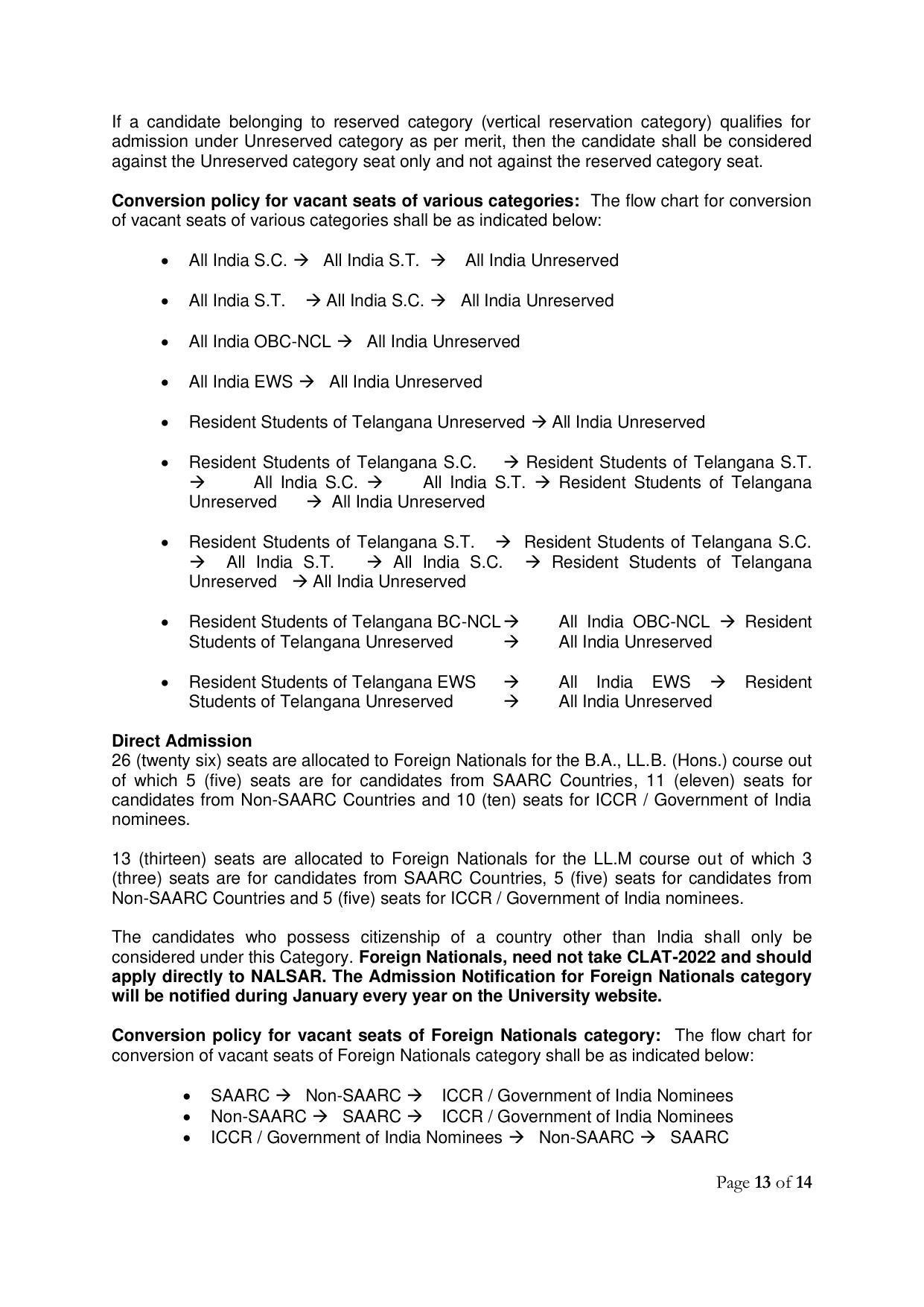 CLAT 2022 Information Brochure - Page 13