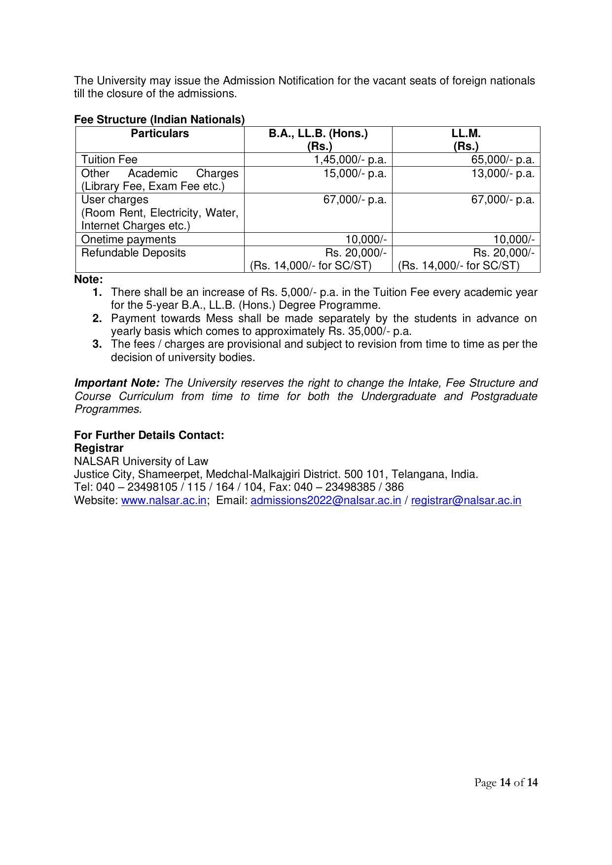 CLAT 2022 Information Brochure - Page 14