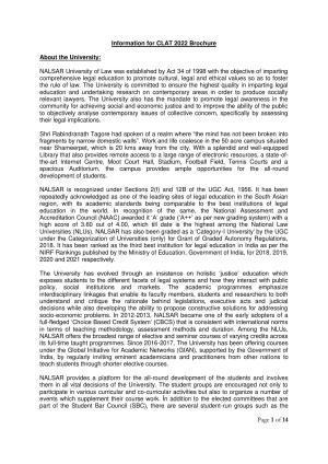 CLAT 2022 Information Brochure 