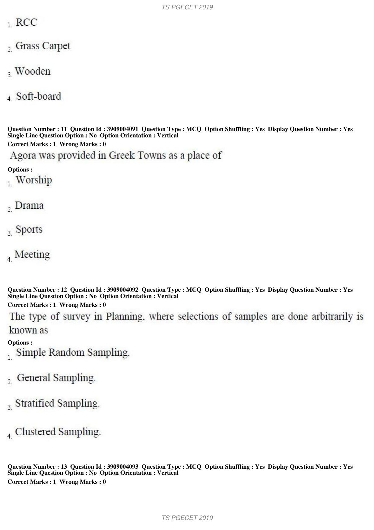 TS PGECET 2019: Architecture and Planning Question Papers - Page 5