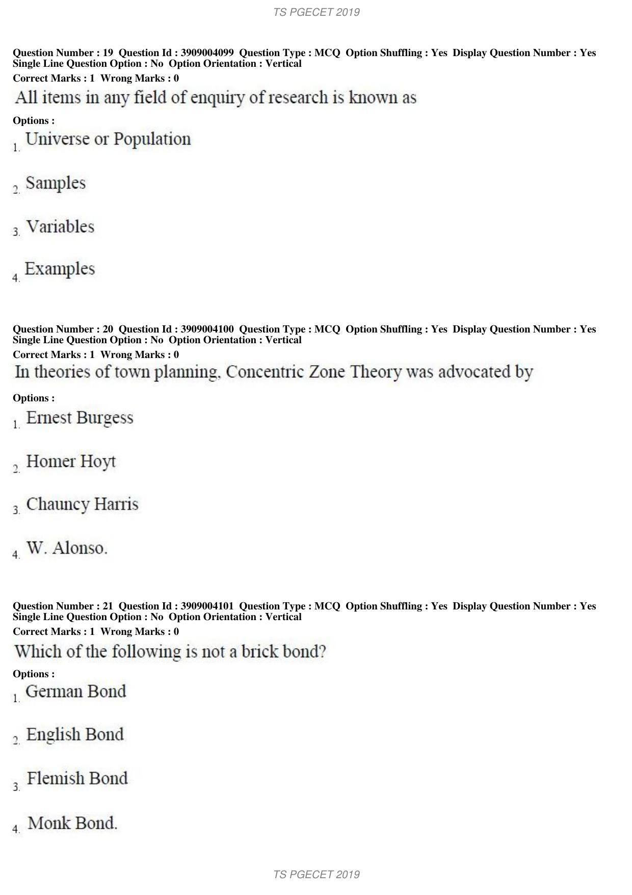 TS PGECET 2019: Architecture and Planning Question Papers - Page 8