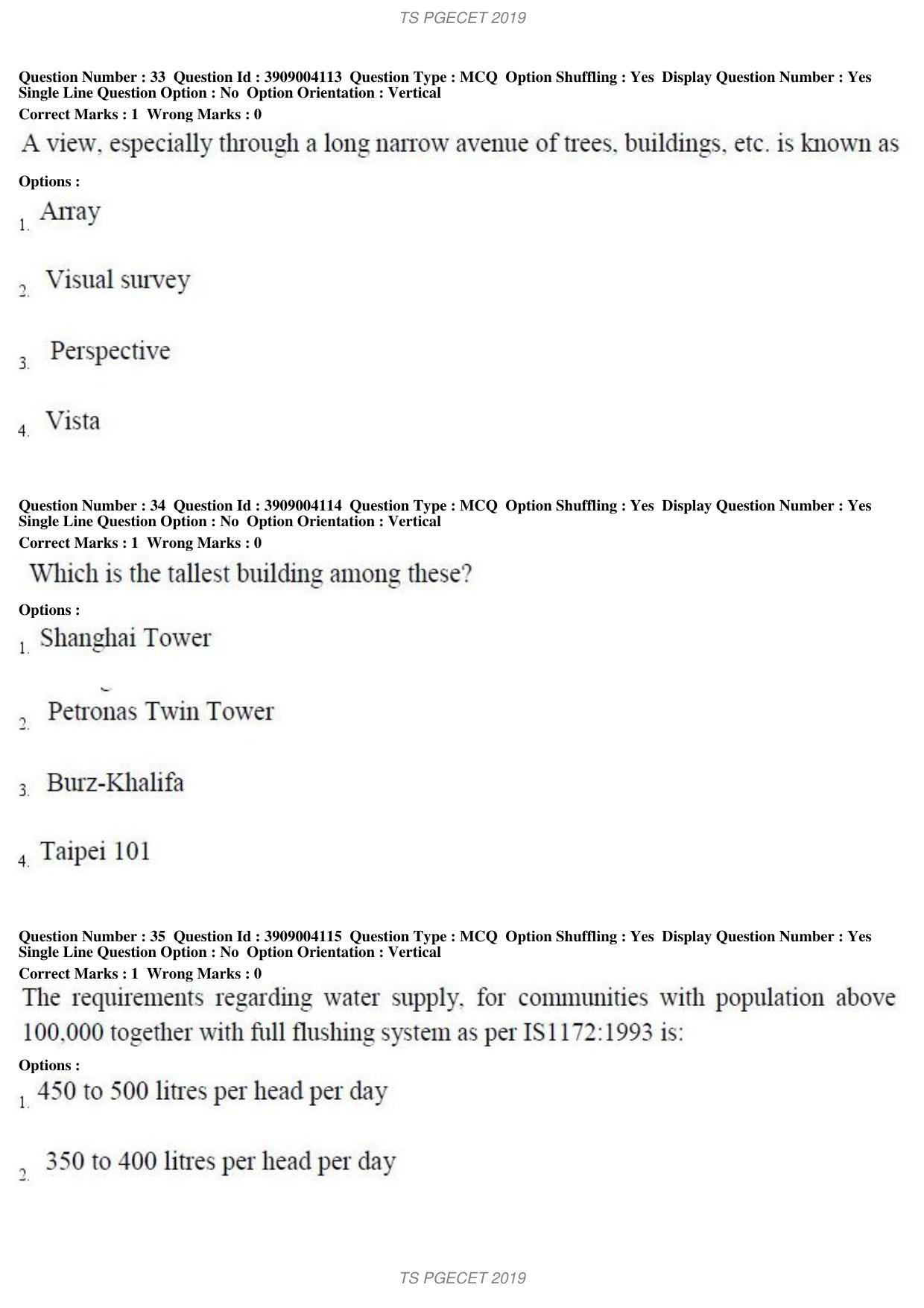 TS PGECET 2019: Architecture and Planning Question Papers - Page 13