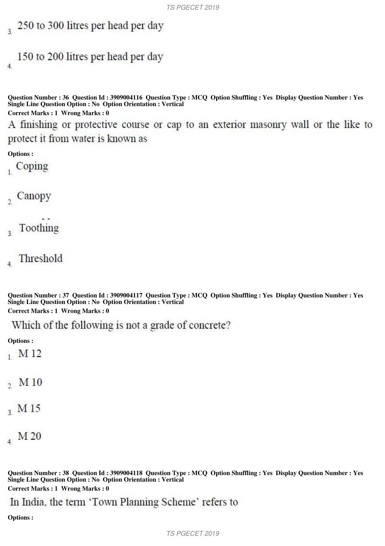 TS PGECET 2019: Architecture and Planning Question Papers - Page 14