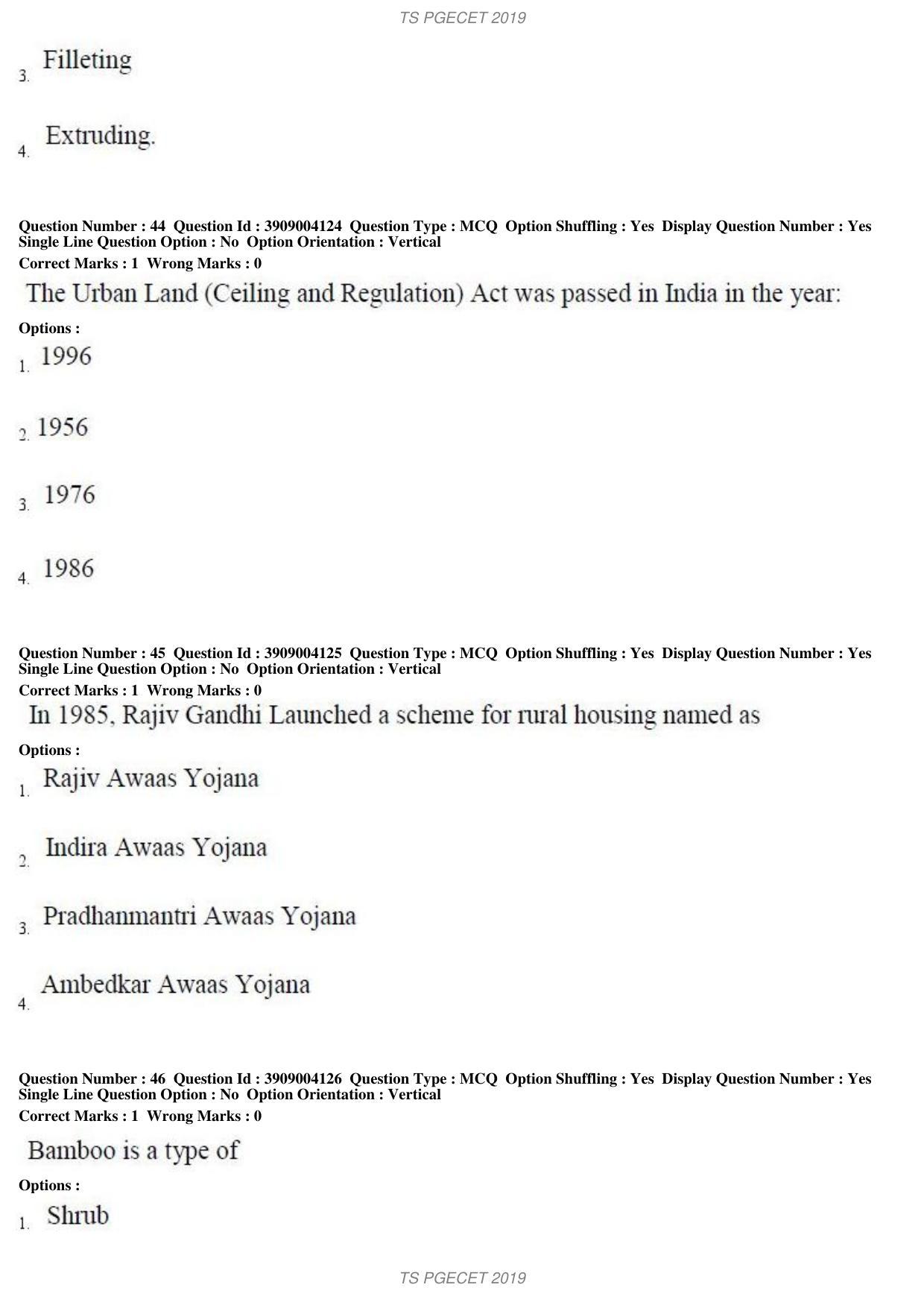 TS PGECET 2019: Architecture and Planning Question Papers - Page 17