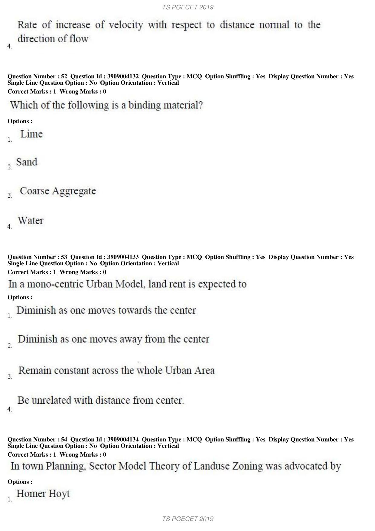 TS PGECET 2019: Architecture and Planning Question Papers - Page 20