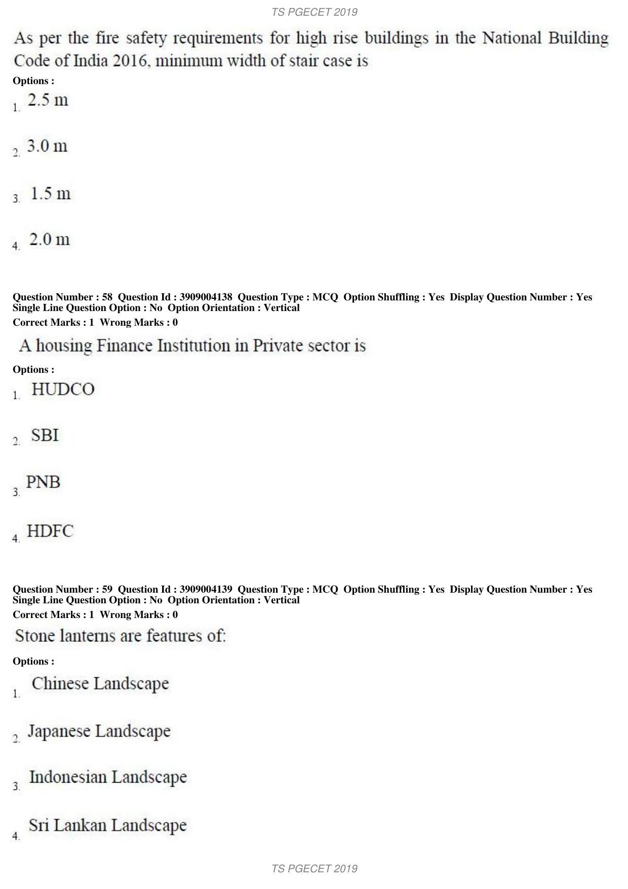 TS PGECET 2019: Architecture and Planning Question Papers - Page 22