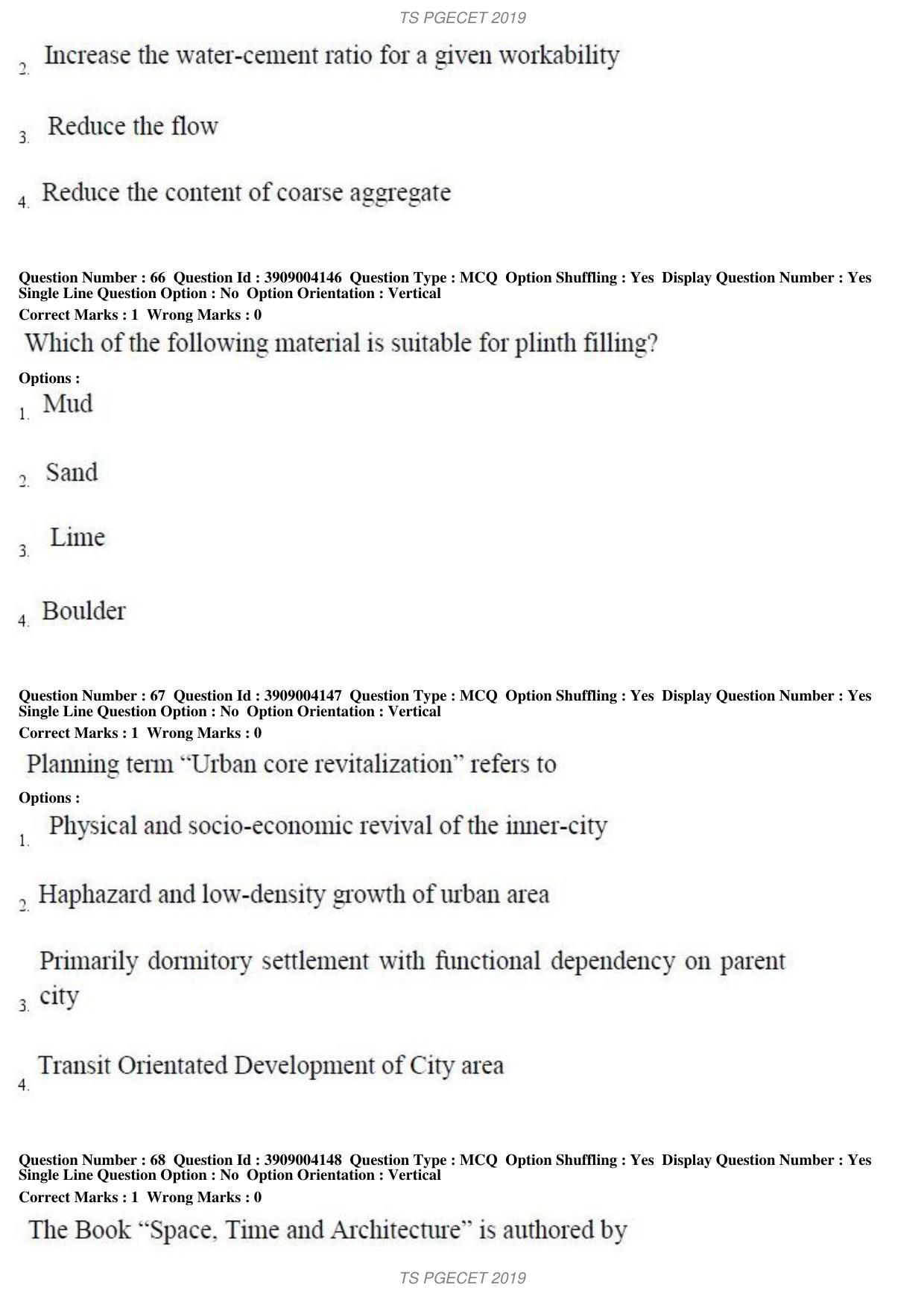 TS PGECET 2019: Architecture and Planning Question Papers - Page 25