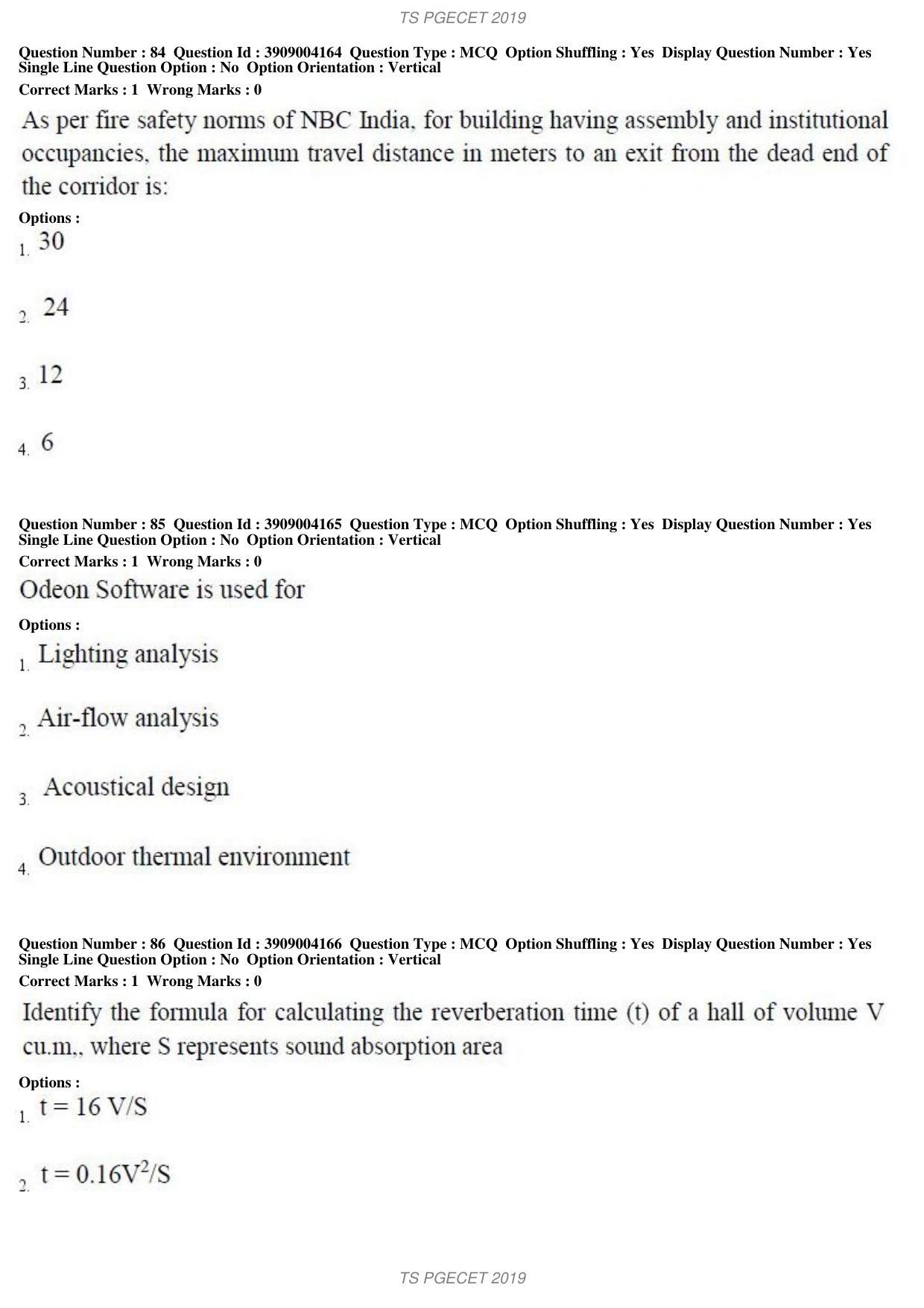 TS PGECET 2019: Architecture and Planning Question Papers - Page 32