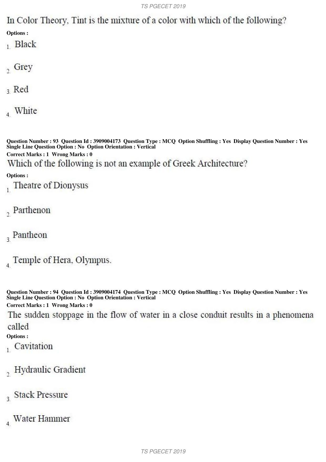 TS PGECET 2019: Architecture and Planning Question Papers - Page 35