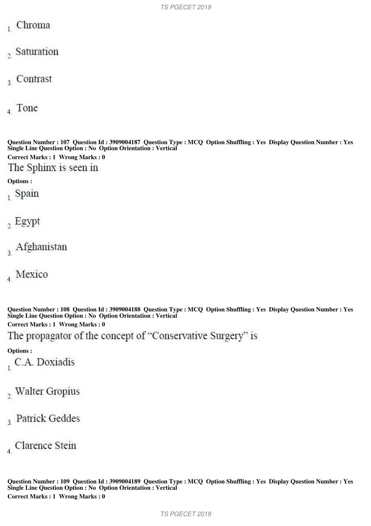 TS PGECET 2019: Architecture and Planning Question Papers - Page 40