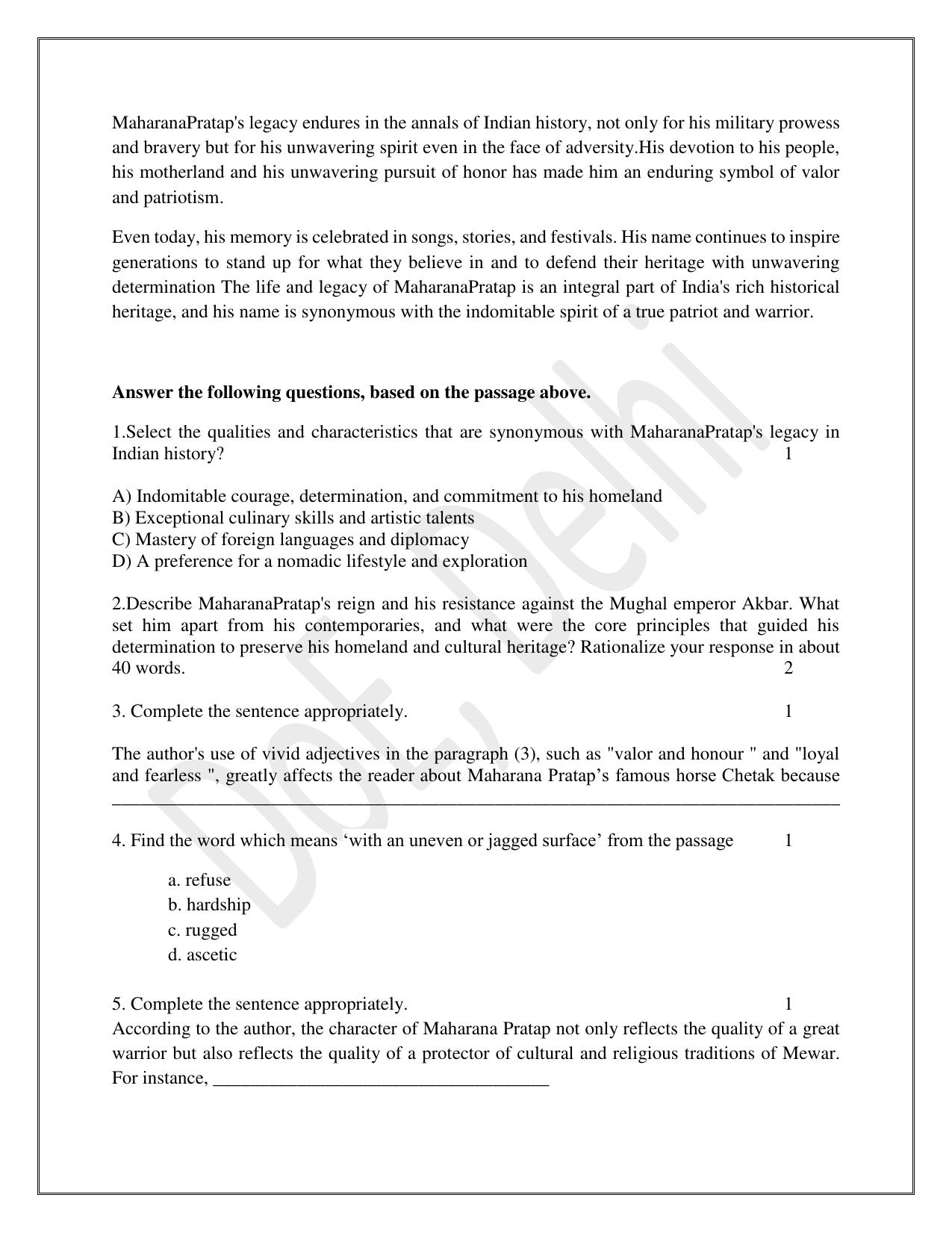 Edudel Class 9 English Practice Papers-1 (2023-24) - Page 2