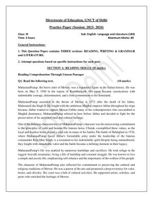 Edudel Class 9 English Practice Papers-1 (2023-24)