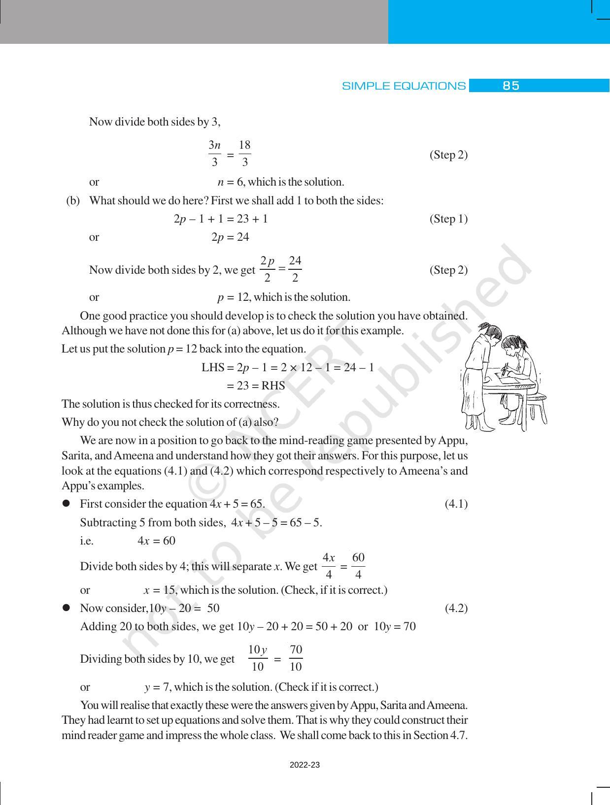NCERT Book for Class 7 Maths: Chapter 4-Simple Equations - Page 9