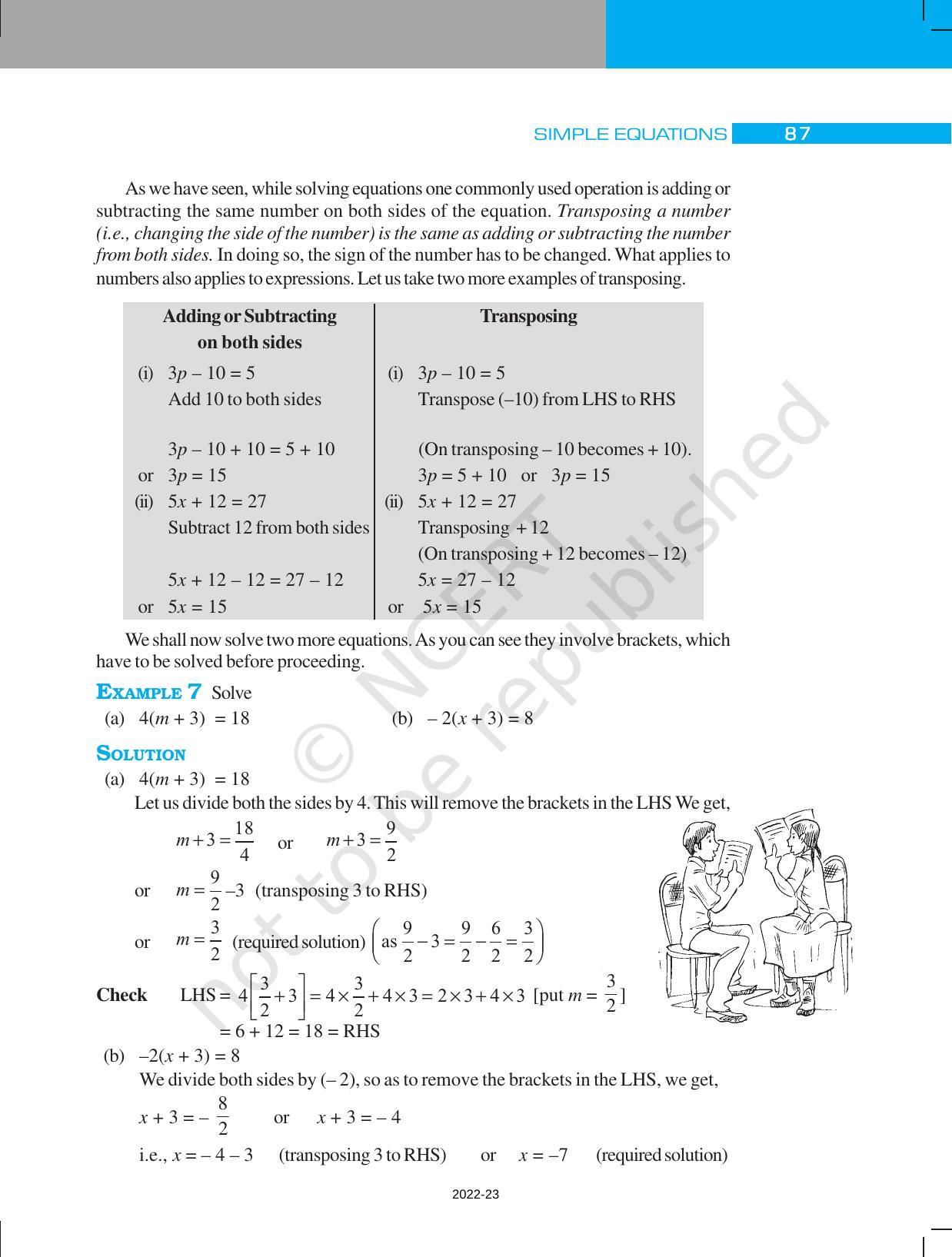 NCERT Book for Class 7 Maths: Chapter 4-Simple Equations - Page 11