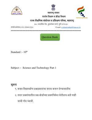Maharashtra Board Class 10 	Science & Technology Part 1 Sample Papers