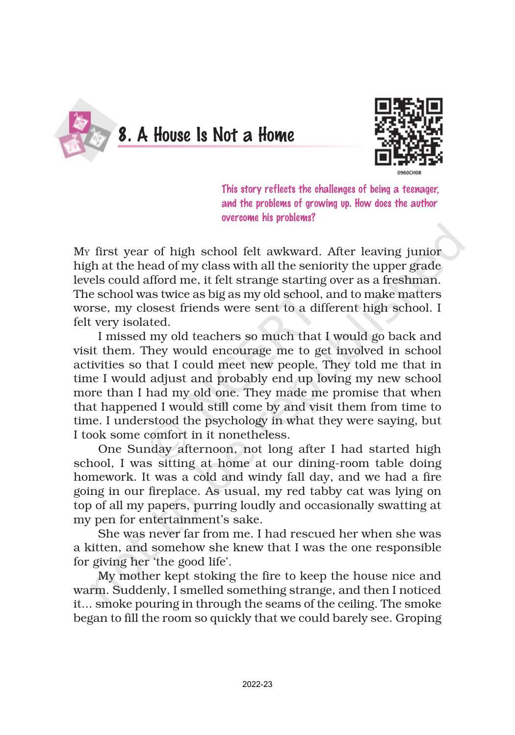 NCERT Book for Class 9 English Moment Chapter 8 A House Is Not a Home - Page 1