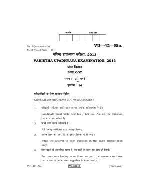RBSE 2013 Biology Varishtha Upadhyay Question Paper