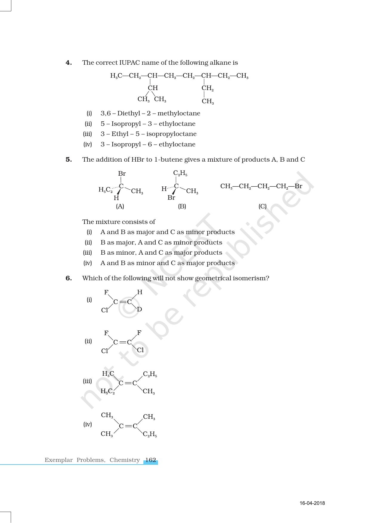 NCERT Exemplar Book for Class 11 Chemistry: Chapter 13 Hydrocarbons - Page 2