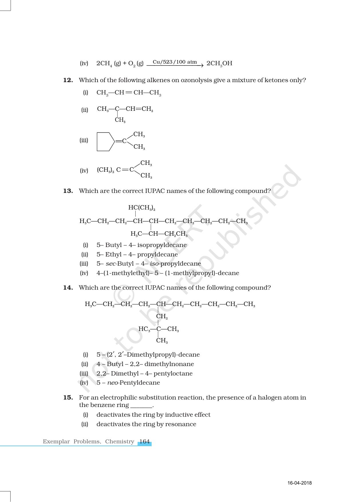 NCERT Exemplar Book for Class 11 Chemistry: Chapter 13 Hydrocarbons - Page 4