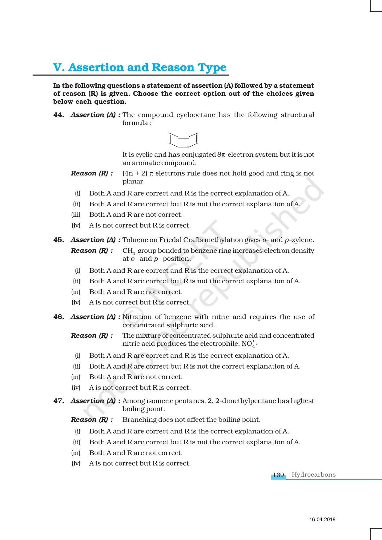 NCERT Exemplar Book for Class 11 Chemistry: Chapter 13 Hydrocarbons - Page 9