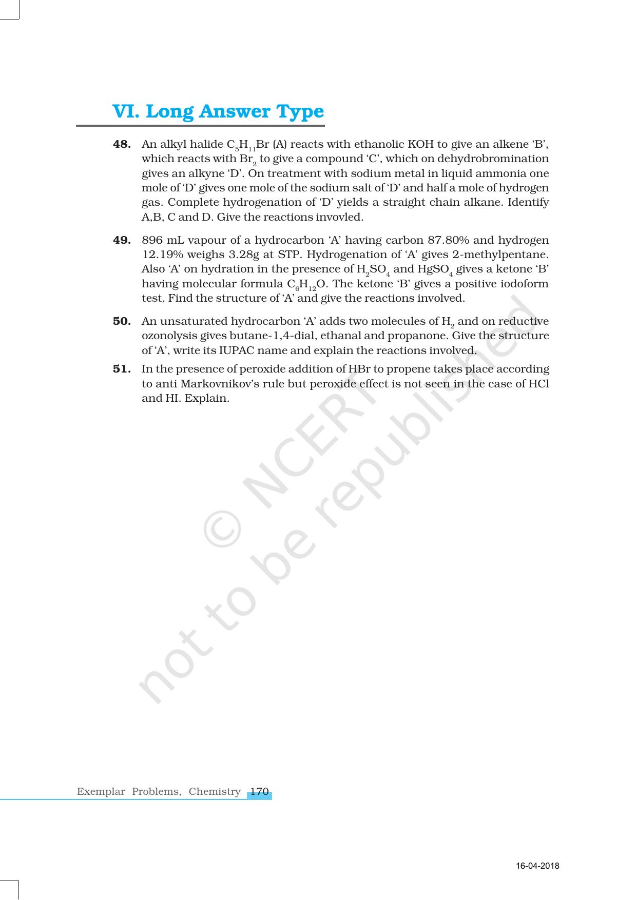 NCERT Exemplar Book for Class 11 Chemistry: Chapter 13 Hydrocarbons - Page 10