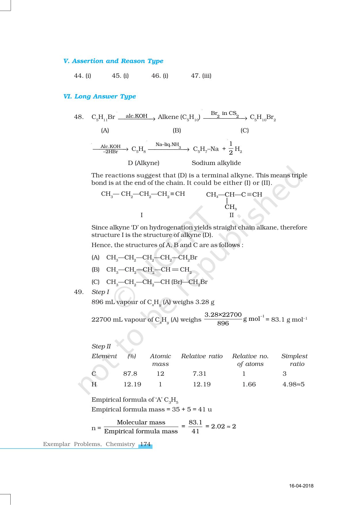 NCERT Exemplar Book for Class 11 Chemistry: Chapter 13 Hydrocarbons - Page 14