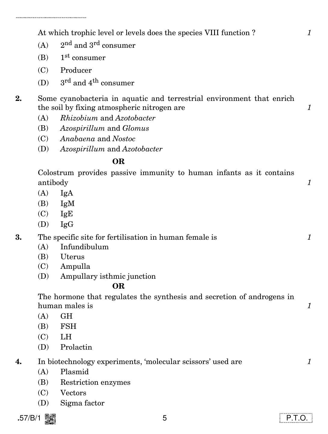 CBSE Class 12 57-C-1 - Biology 2020 Compartment Question Paper - Page 5