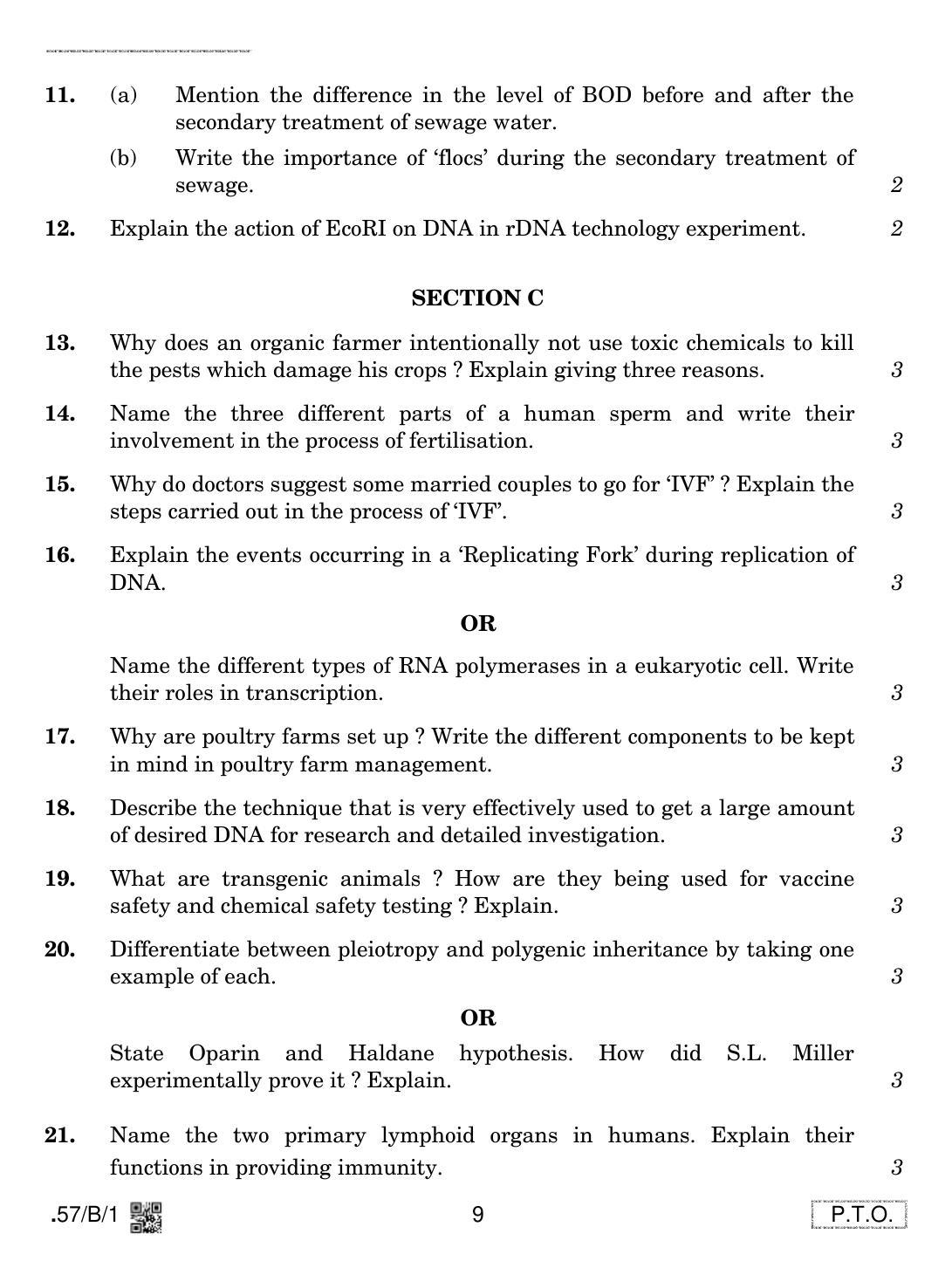 CBSE Class 12 57-C-1 - Biology 2020 Compartment Question Paper - Page 9
