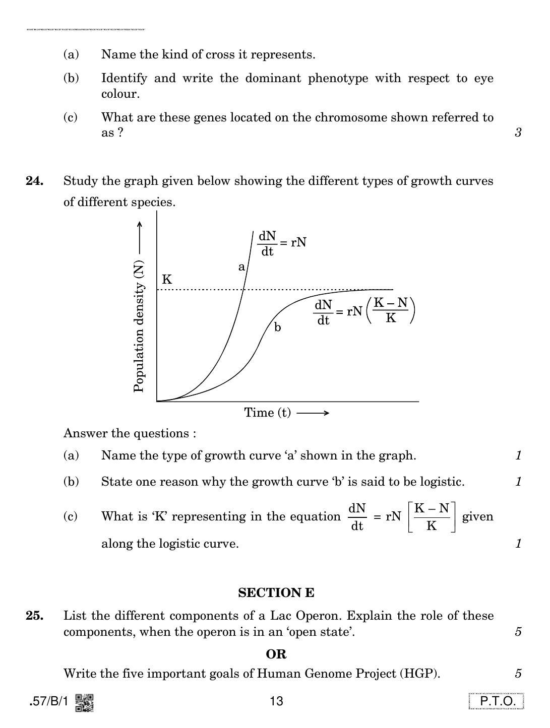 CBSE Class 12 57-C-1 - Biology 2020 Compartment Question Paper - Page 13