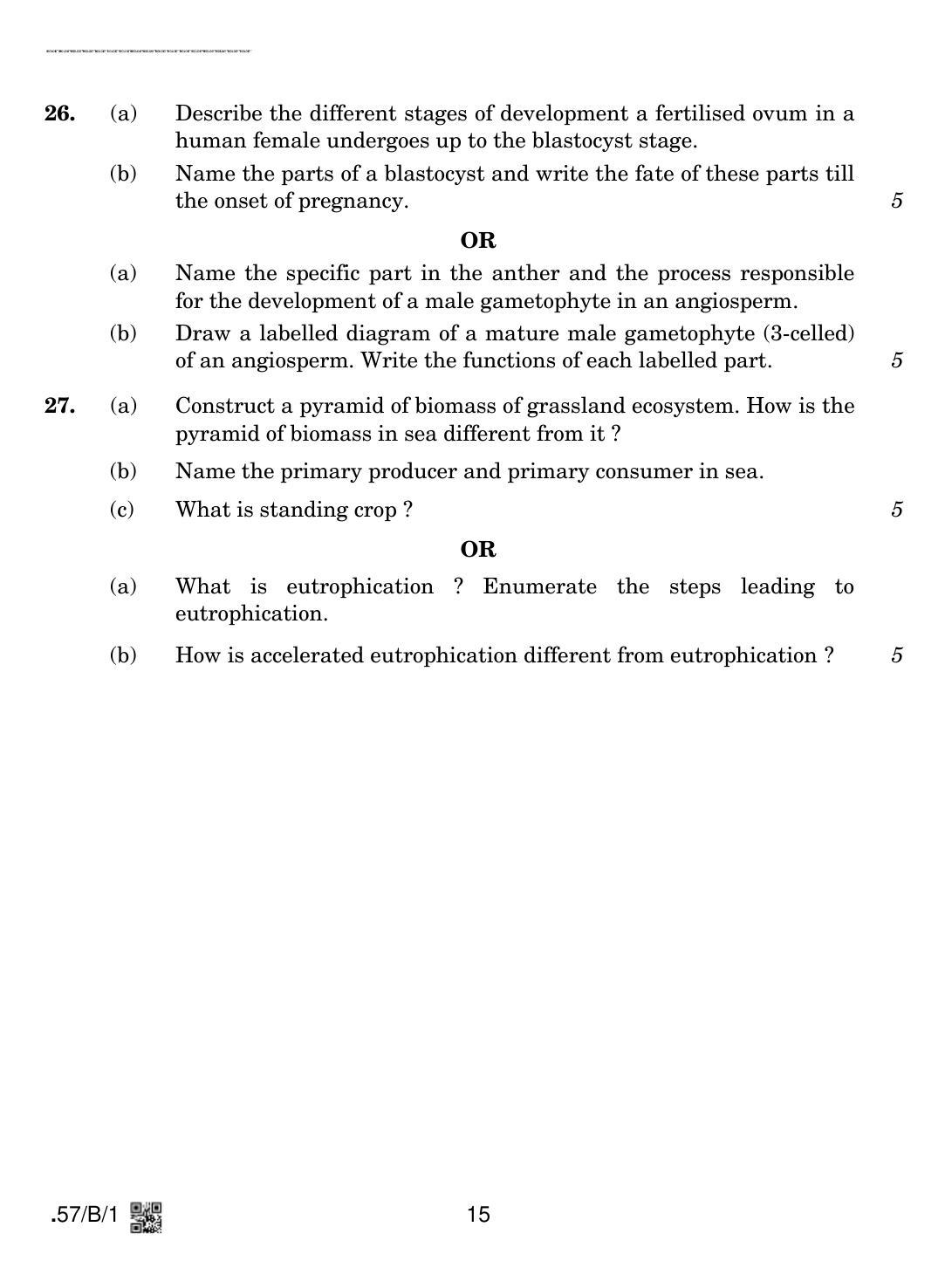 CBSE Class 12 57-C-1 - Biology 2020 Compartment Question Paper - Page 15