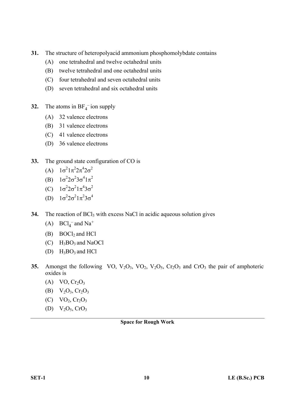 OJEE 2013 LE B.Sc PCB Set 1 Question Paper - Page 9