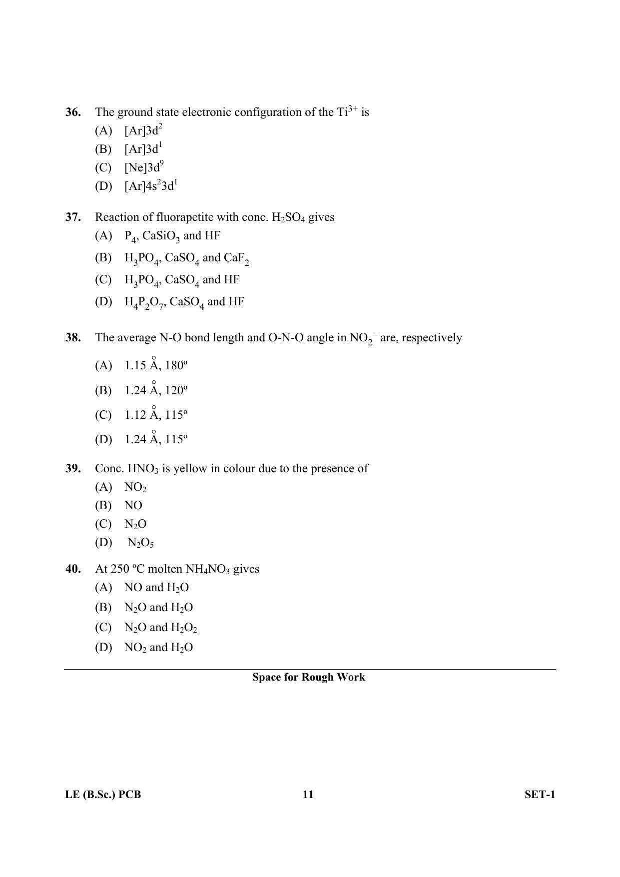 OJEE 2013 LE B.Sc PCB Set 1 Question Paper - Page 10